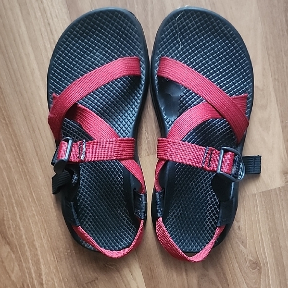 Chaco Red and Black Sandals